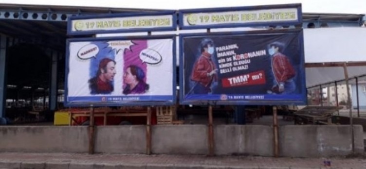 Maske, mesafe, temizlik... Belediyeden Yeşilçam replikleriyle koronavirüs uyarısı