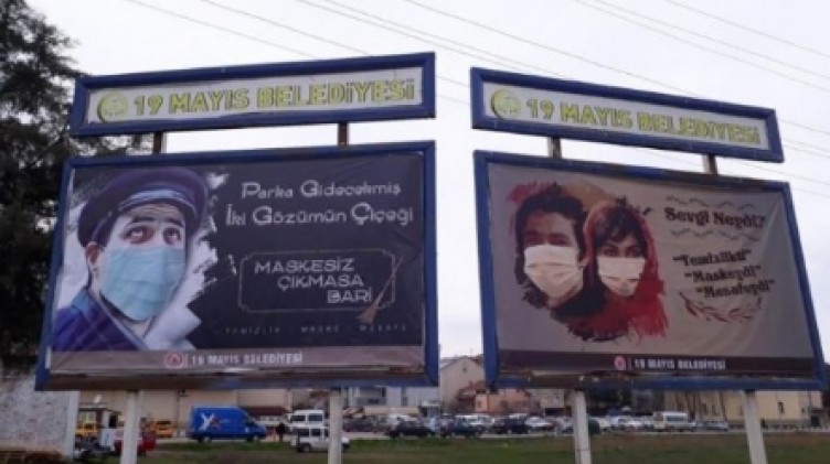 Maske, mesafe, temizlik... Belediyeden Yeşilçam replikleriyle koronavirüs uyarısı