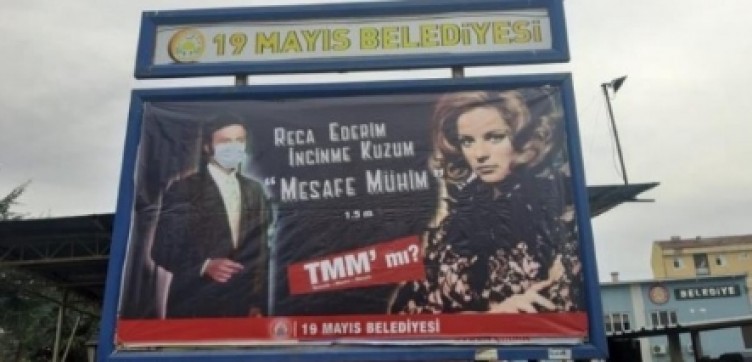 Maske, mesafe, temizlik... Belediyeden Yeşilçam replikleriyle koronavirüs uyarısı