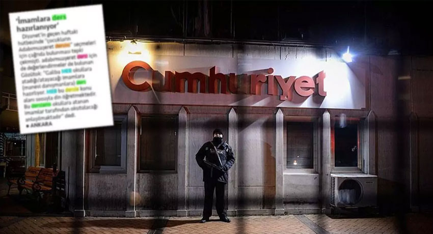 Cumhuriyet gazetesinden ''galiba'' kaynaklı manşet