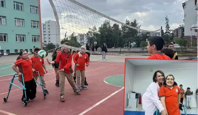 Serebral palsili Cemre'nin en büyük hayali milli voleybolcu olmak