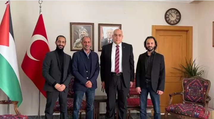 'Le Trio Joubran' müzik grubu, Filistin Ankara Büyükelçisi Jaish'i ziyaret ett