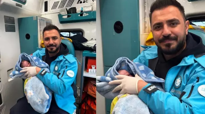 Ambulansta doğan bebeğe sağlık personelinin adı verildi