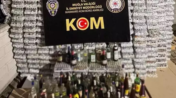 Muğla'da bandrolsüz ve kaçak içki operasyonu