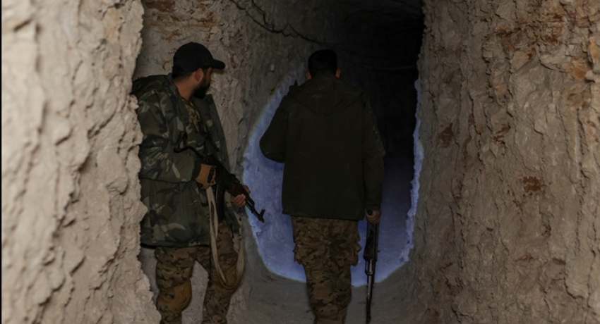 Terör örgütü YPG’nin Fırat kıyısındaki beldeye kazdığı kilometrelerce tünel ortaya çıktı