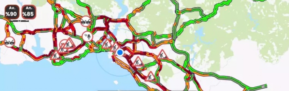 İstanbul'da trafik yoğunluğu yüzde 89'a ulaştı