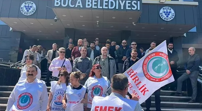 Buca Belediyesi'ndeki memurların eylemi 6'ncı gününde