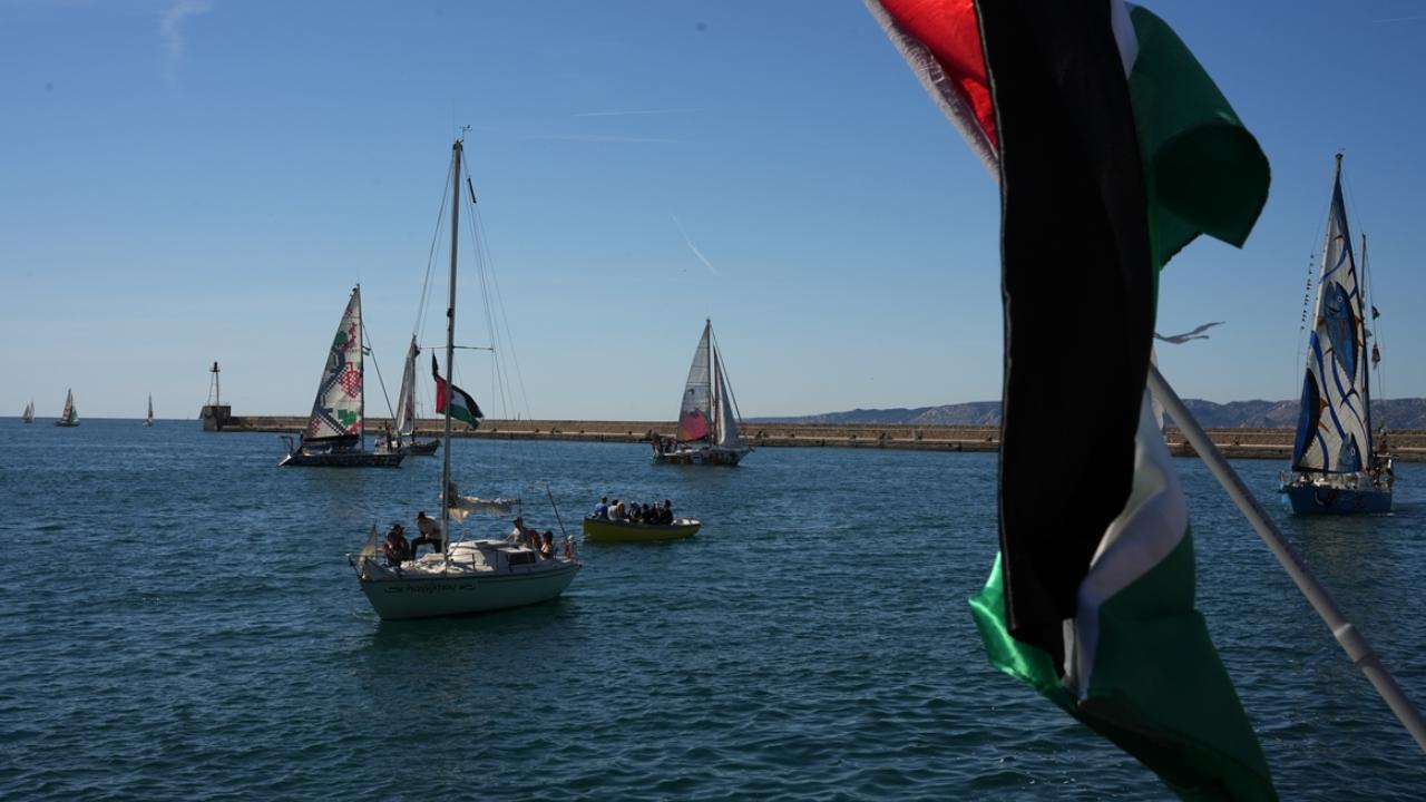 Sumud Filosu misyonuna katılacak tekneler Marsilya'dan yola çıktı