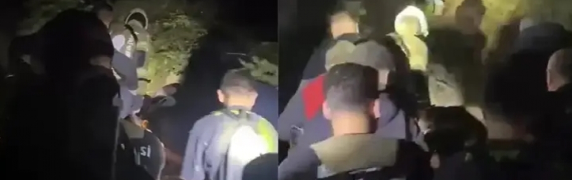 Yamaç kenarına düşen vatandaşı itfaiye kurtardı