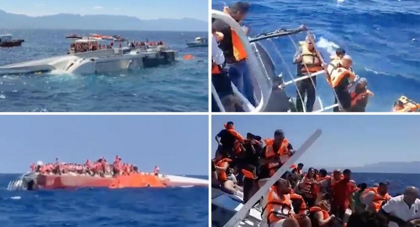 Girne açıklarında 267 kişiyi taşıyan feribot battı