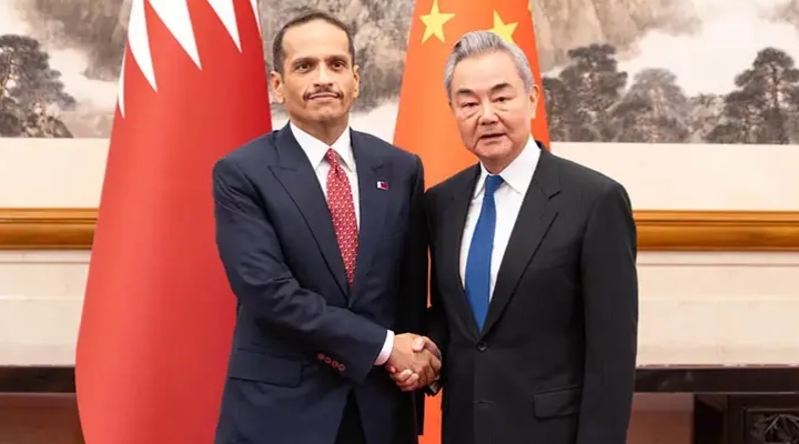 Katar Başbakanı Al Sani, Çinli mevkidaşı Wang ile görüştü