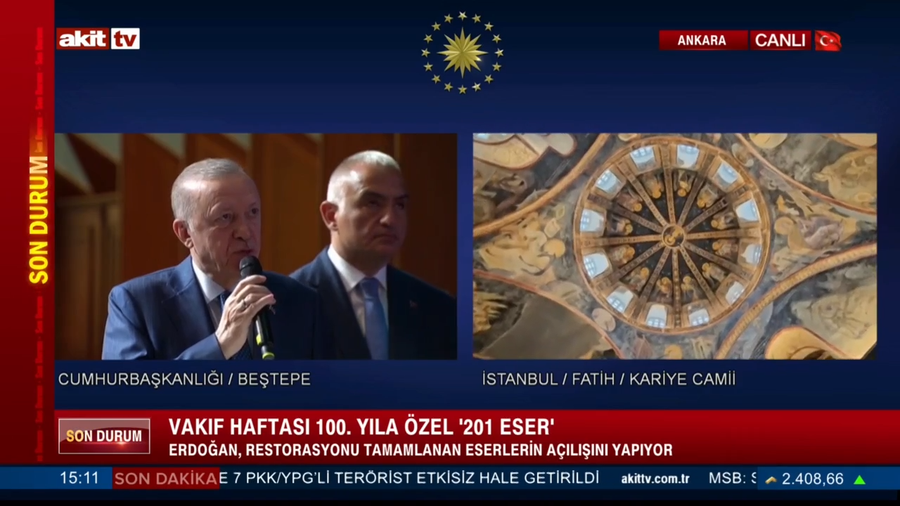 Cumhurbaşkanı Erdoğan Kariye Camii'ni ibadete açtı 