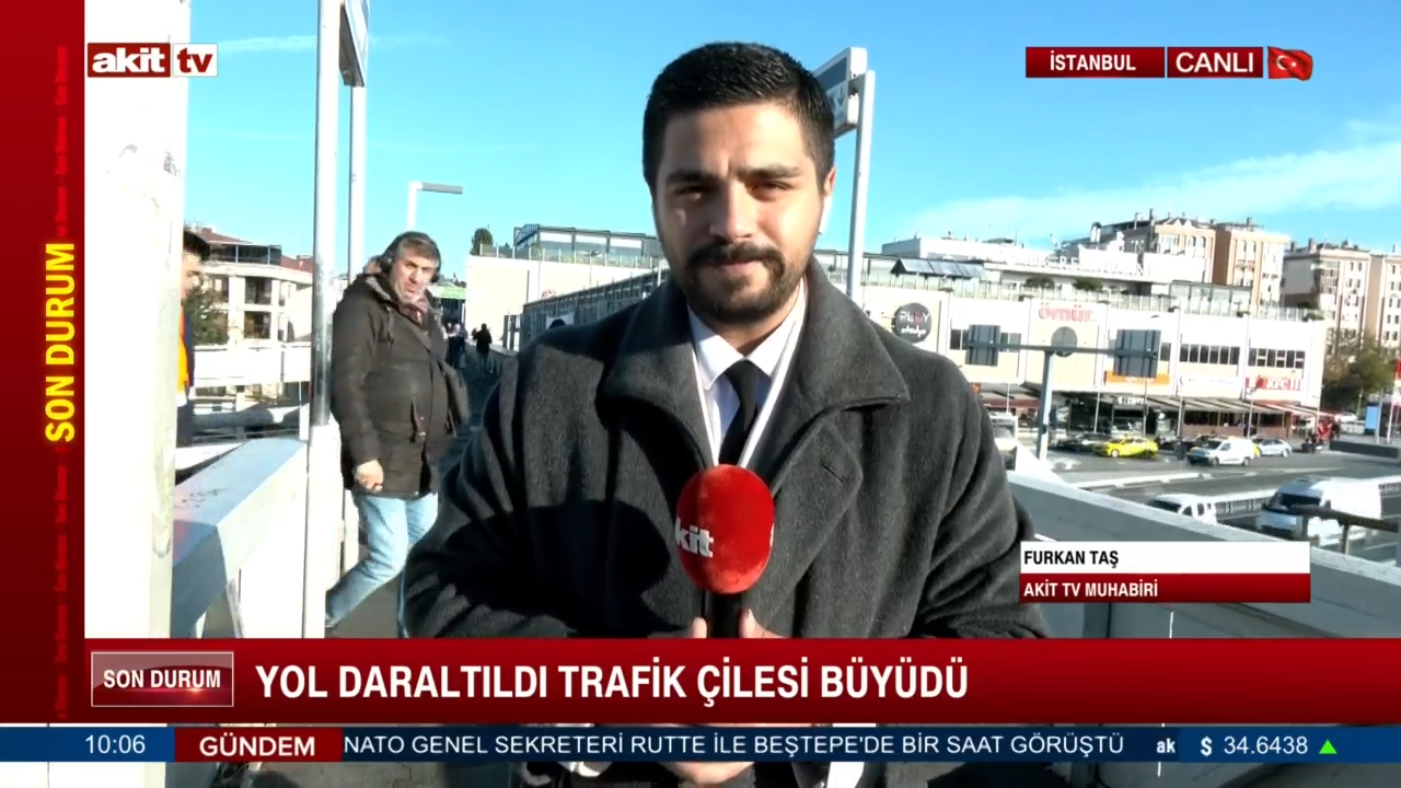 Yol daraltıldı trafik çilesi büyüdü