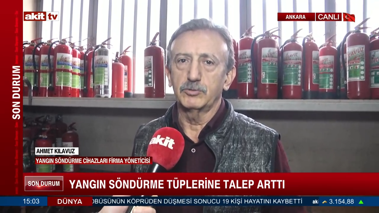 Yangın söndürme tüplerine talep arttı 