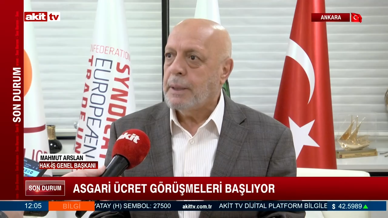 HAK-İŞ Genel Başkanı Mahmut Arslan Asgari ücret beklentilerini açıkladı