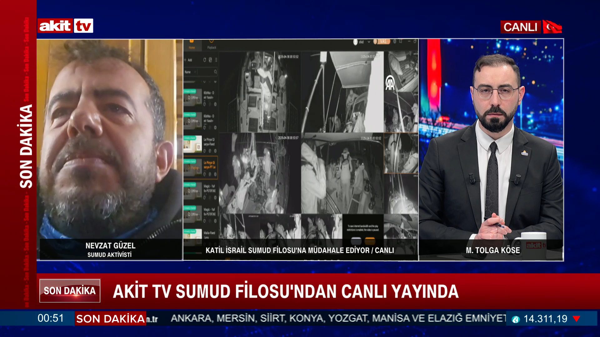 Akit TV, Sumud Filosu'ndan Canlı Yayında!