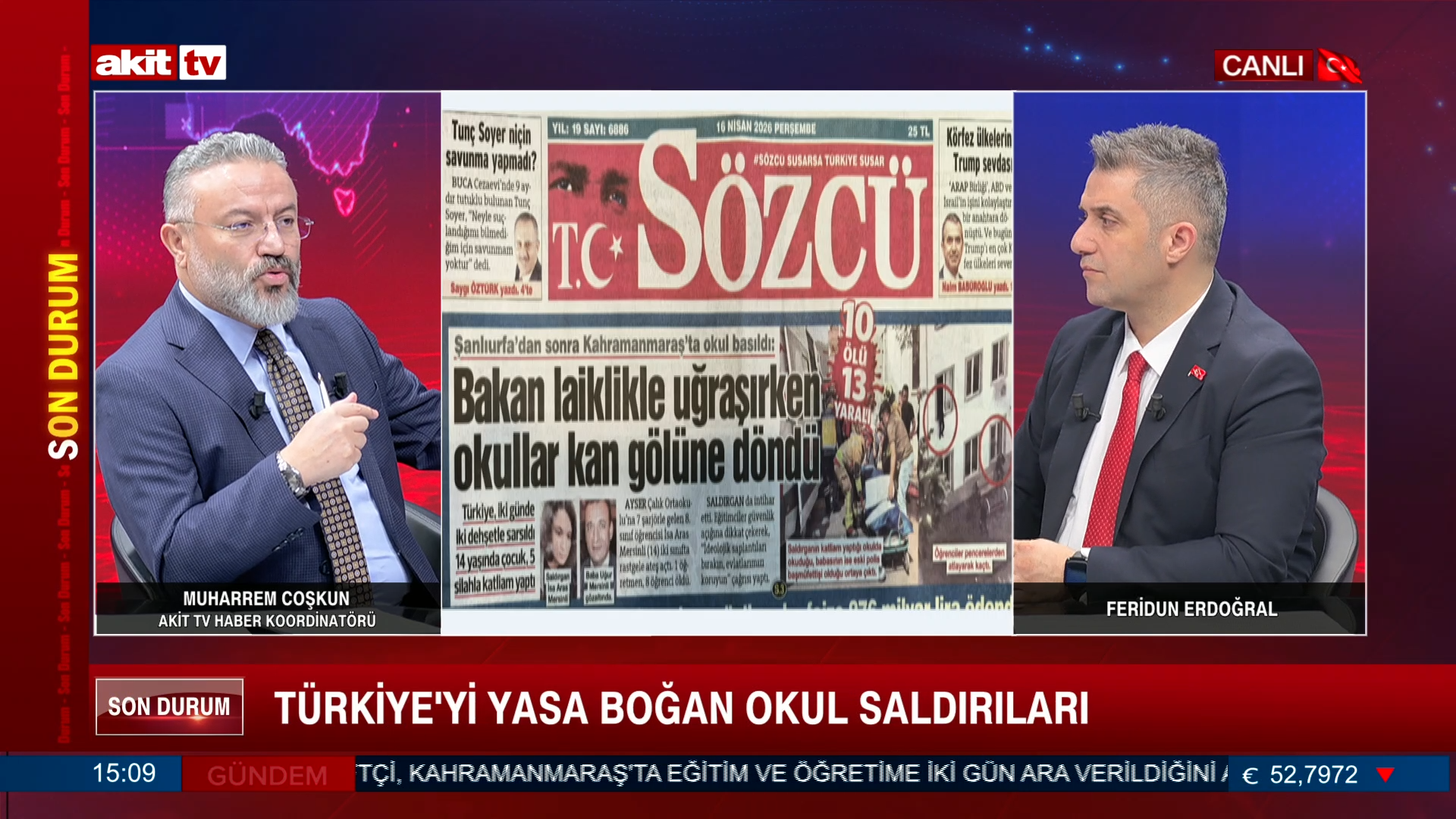 Akit TV Haber Koordinatörü Muharrem Coşkun Türkiye gündemini değerlendirdi 