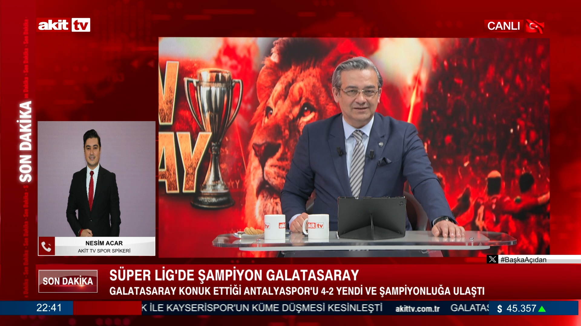 Akit TV Spor Spikeri Nesim Acar, Galatasaray’ın şampiyonluğunu yorumladı.