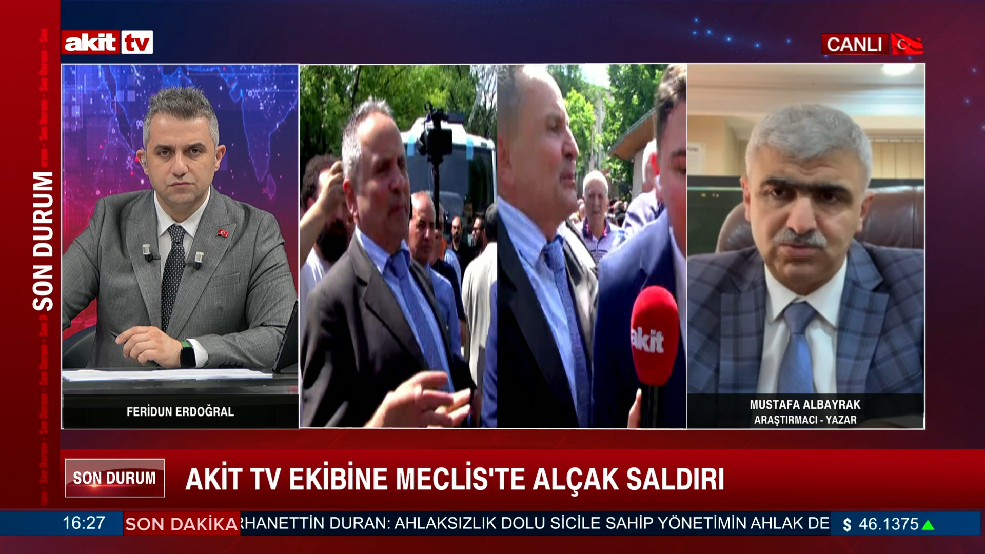 Araştırmacı Yazar Mustafa Albayrak Akit TV Muhabirine mecliste yapılan alçak saldırıyı konuştu