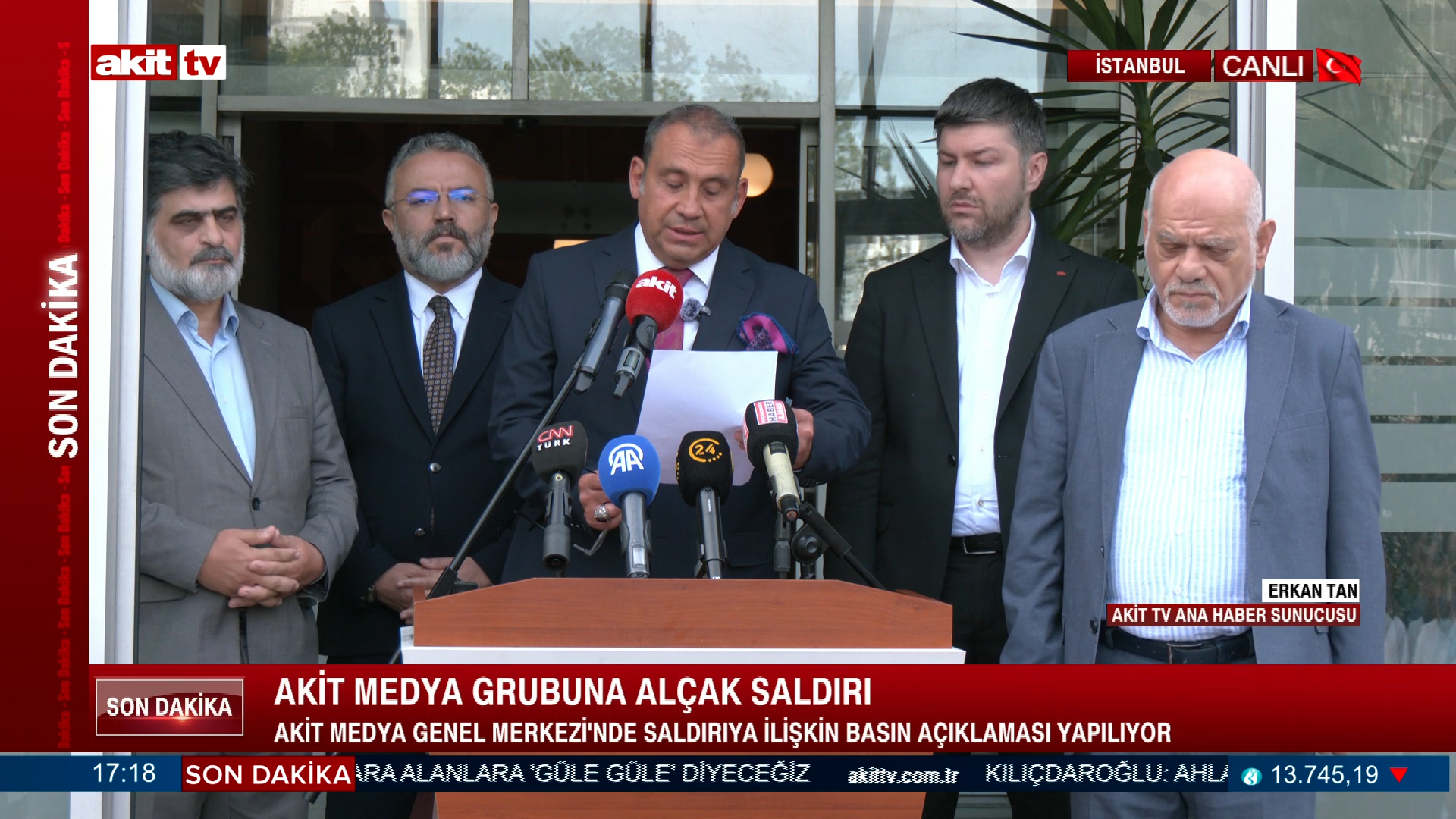 Akit Medya genel merkezinden saldırıya ilişkin basın açıklaması