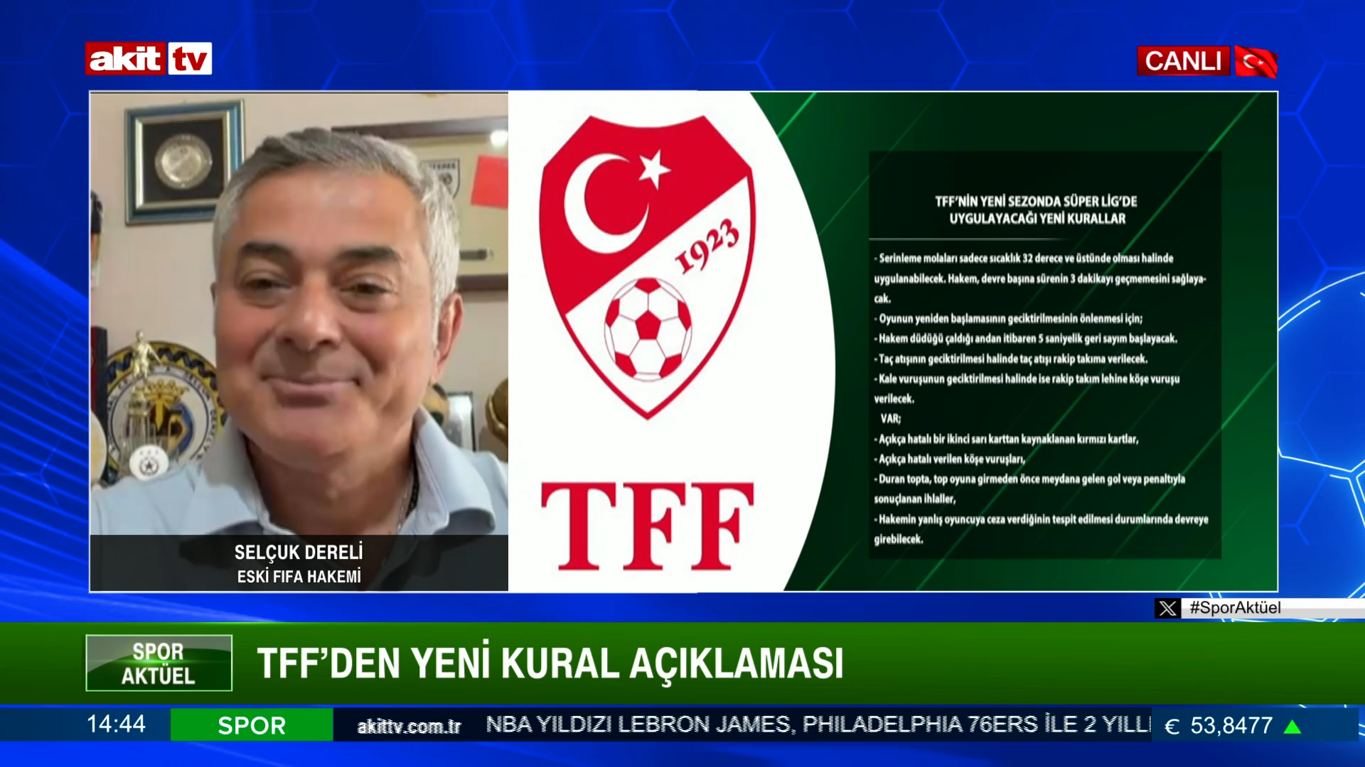 Selçuk Dereli: TFF'nin yeni sezon Süper Lig'de uygulayacağı kuralları inceledi