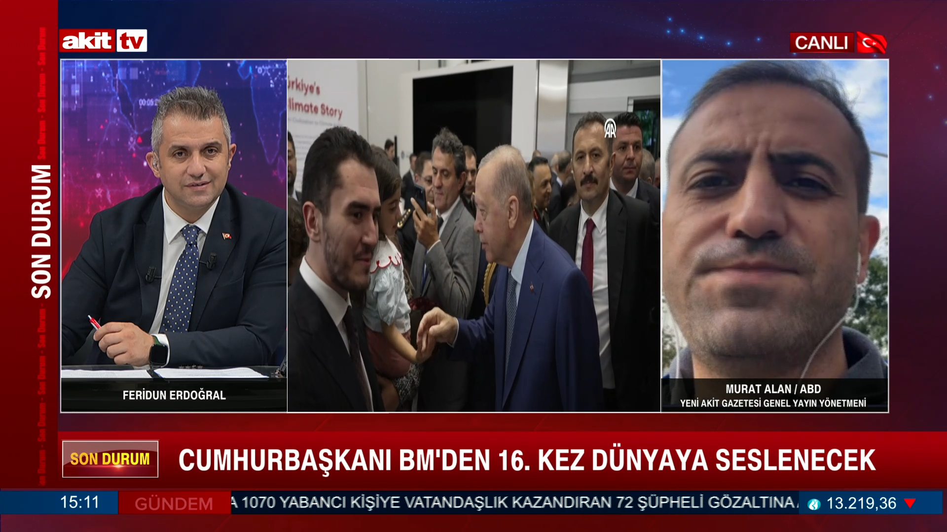 Yeni Akit Gzt. G.Y.Y. Murat Alan:New York'taki son durumu bildirdi 
