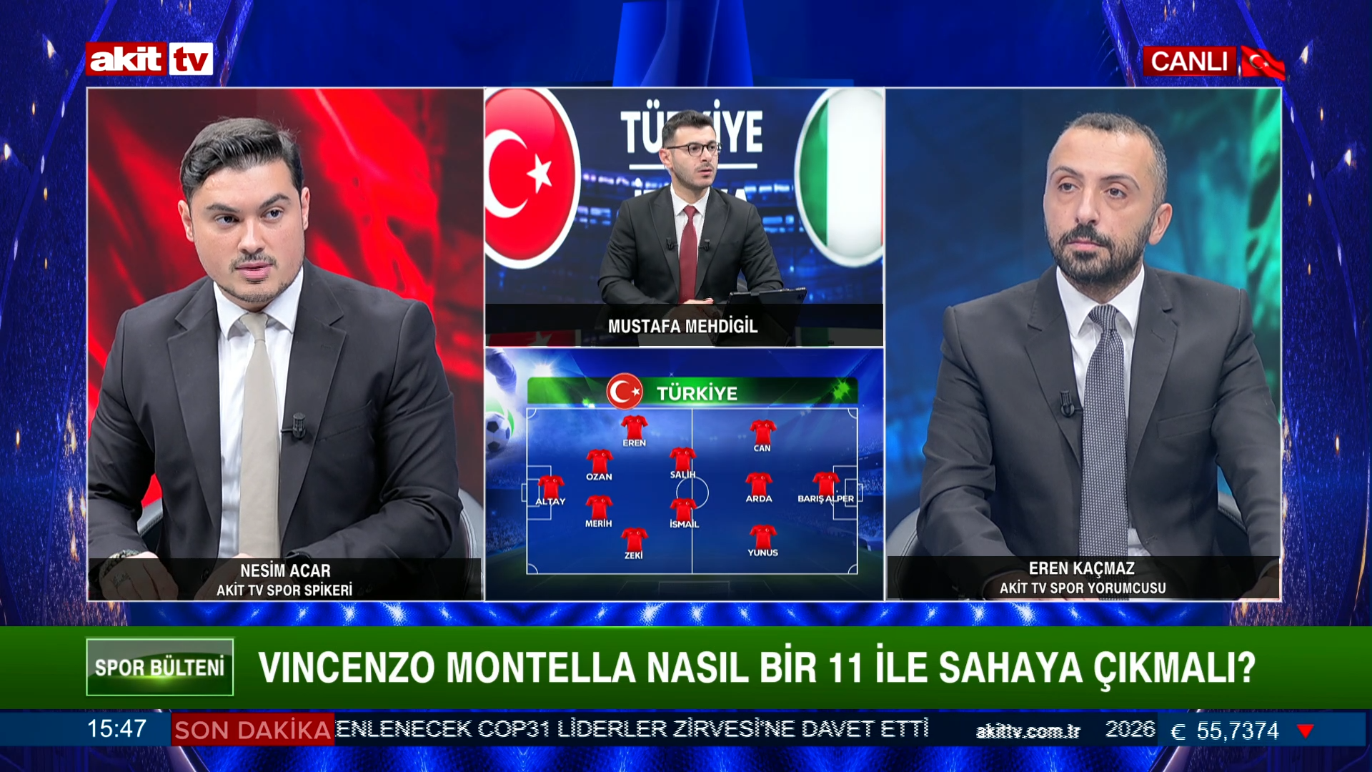 Mustafa Mehdigil/Nesim Acar/Eren Kaçmaz "Türkiye İtalya maçının kazananı kim olacak?" 28.09.2026